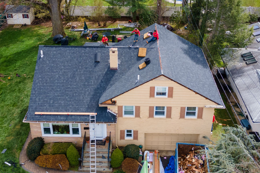 Ariel View of the Roofing Installation